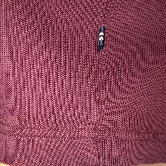 Nautica XL Burgundy with Navy Details Cotton Knit Quarter Zip Pullover